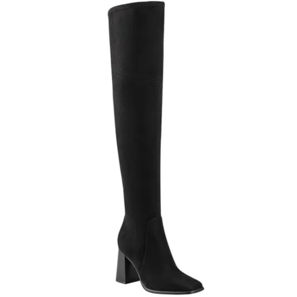 Marc Fisher Denki Black Faux Suede Block Heel Over The Knee Boots Wm’s Sz 5 New - Picture 3 of 11
